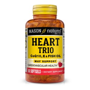Mason Natural Heart Trio Co Q10, Vitamin E and Fish Oil Mineral Supplement Softgels - 60ct - 1 of 4
