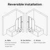 Frameless Folding Shower Doors for Bathtub,(6mm) Thick SGCC Tempered Glass Door, Bathroom Pivot Tub Glass Door, Matte Black - 3 of 4
