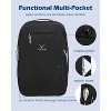Hynes Eagle 40L TSA Friendly Travel Backpack + Fanny Pack-Black - 2 of 4