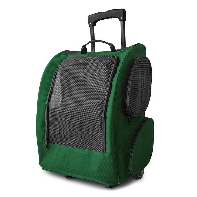 green rolling backpack