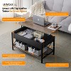 VINGLI 36" Lift Top Coffee Table with Cloth Storage Bins, Farmhouse Coffee Tables for Living Room, Black & Gray - 3 of 4