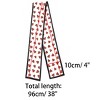 Allegra K Women's Silky Ribbon Heart Print Skinny Scarves Long Hairband Handbag Wrap 10x96cm/4x38" 1 Pc - 3 of 4