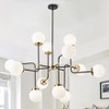 Dewdrop Black & Brass Multi Arm Sputnik Chandelier, Frosted Glass Globe Pendant 12?Light Dining Room - 4 of 4