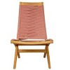 Lounge Chair Terracotta – 35"H Solid Acacia Wood Frame with Synthetic Rattan Weave, Modern Outdoor Seating By Zuo Modern - 4 of 4
