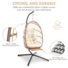 Brafab Swing Egg Chair with Stand and Footrest for Indoor Outdoor,Beige - 2 of 4