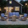 Buenhomino Patio Furniture Set with 30" Fire Pit Table-High Back Outdoor Swivel Chairs Set with Thick Cushions Outdoor Patio Conversation Sets - 2 of 4