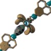 John Bead 5inch Blue & Black Patina Antique Bronze Honeycomb and Bees Bead Strand - 2 of 4