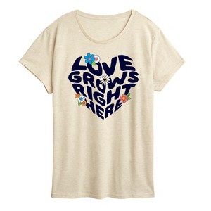 Women's - Instant Message - Love Grows Right Here Short Sleeve Graphic T-Shirt - 1 of 4