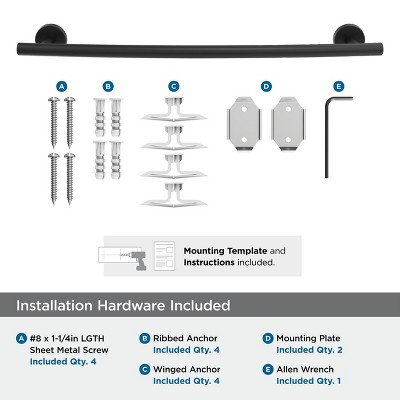 Matte Black Stainless Steel Wall Mounted Towel Bar