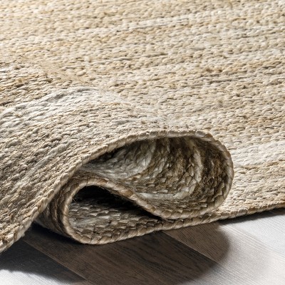 Coastal Cottage Off-White Braided Jute 5' x 8' Area Rug