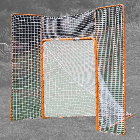 EZGoal 87771 Lacrosse Folding Goal with Backstop and Targets Orange for sale online 