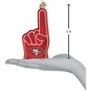 Old World Christmas Blown Glass Ornament for Christmas Tree, San Francisco 49ers Foam Finger - 4 of 4