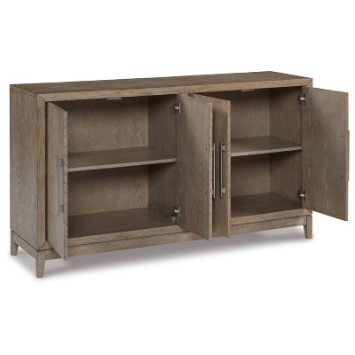Chrestner Gray 64" Contemporary 4-Door Dining Server