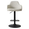 Mars Set Of 2 Armrest Upholstered 360° Swivel Counter Height Stool, 26"-34.5" Adjust Barstool With Black Legs-Maison Boucle - image 3 of 4