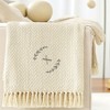Personalization Mall Floral Wreath Embroidered Initial Afghan Throw Blanket - 3 of 4