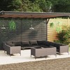 vidaXL Patio Lounge Set - 13-Piece Poly Rattan in Dark Gray with Black Cushions, Weather-Resistant and Lightweight - 2 of 4