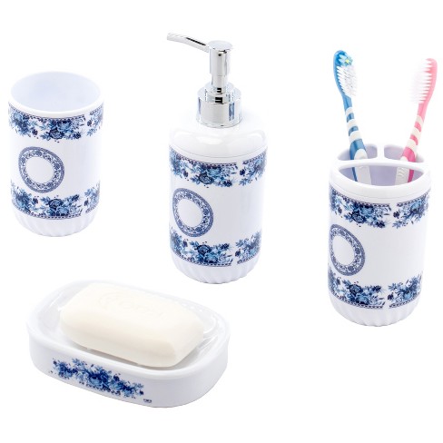 Creative Scents Polar White 3 Pcs Bathroom Set - Features: Soap Dispenser, Toothbrush  Holder, And Soap Dish : Target