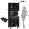 SEVOBAL Bathroom Storage Cabinet Freestanding Tall Cabinet with Drawer and Adjustable Shelves for Organized Living, Black, 13.8"*23.6"*70.9" - 2 of 4