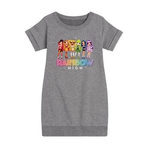 - Rainbow High - Rainbow High Character Group Graphic Short Sleeve Fleece Dress - 1 of 4