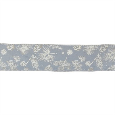 Pine and Pinecone Print Wired Ribbon (Set of 2)