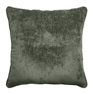Edie@Home 20"x20" Delmonico Chenille Square Throw Pillow Sage: Textured, Velvet Back, Sewn Closure - 1 of 4