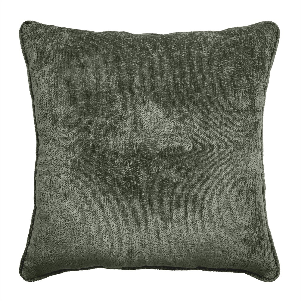 Photos - Pillow Edie@Home 20"x20" Delmonico Chenille Square Throw  Sage: Textured, Velvet Back, Sewn Closure