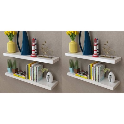 vidaXL Wall Shelves 4 pcs White 31.5"