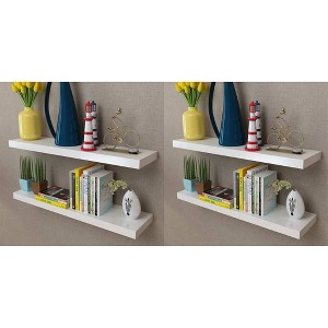 vidaXL Wall Shelves 4 pcs White 31.5" - 1 of 4