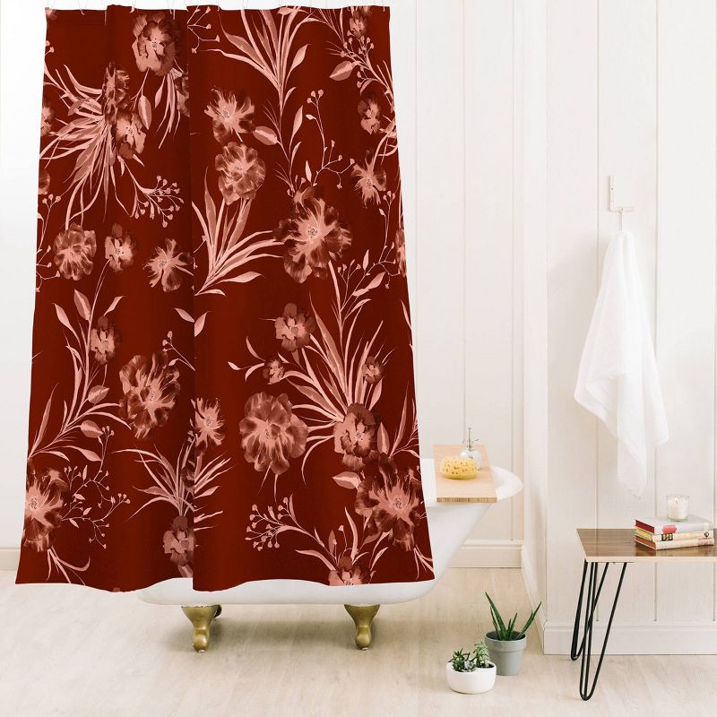 Gabriela Fuente Holiday Floral Shower Curtain Red - Deny Designs, 3 of 5