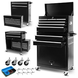 Tool Cart With 7 Organizer Tray Divider Set & Wheels, Large Rolling Tool Box Organizer For Garage, Workshop, Home Crafts - 1 of 4