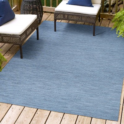 Ethan Blue Flatweave Synthetic 8' x 10' Area Rug