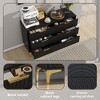 ORRD 9/6 Drawer Modern White Storage Chest with Gold Pulls, Geometric Design, Metal Feet, Easy Sliding Drawers - Living Room Sideboards - 3 of 4