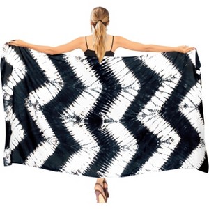 LA LEELA Women's Beachwear Summer Beach Bikini Wraps Sarong Coverups Wrap Skirt Swimsuit Swimwear Swim Cover Up for Women One Size Black,Tie Dye - 1 of 4