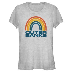 Juniors Womens Outer Banks Rainbow Logo T-Shirt - 1 of 4