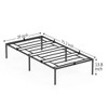 Orieon 14 Inch Tall Twin Size Bed Frame with Storage Space, Heavy Duty Platform Bed Frame with Metal Slat Support - 3 of 4