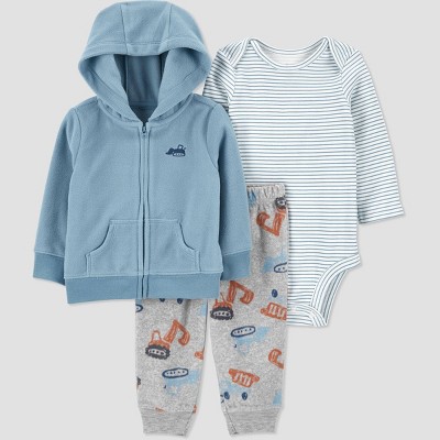 Image of Carter's Just One You® Baby Boys' Construction Top & Bottom Set - Blue 3M