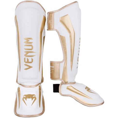 Venum Elite Hook And Loop Shin Guards - Xl - White/gold : Target