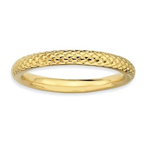 Black Bow Jewelry 2.25mm Stackable 14K Yellow Gold Plated Silver Cable Band - 1 of 4