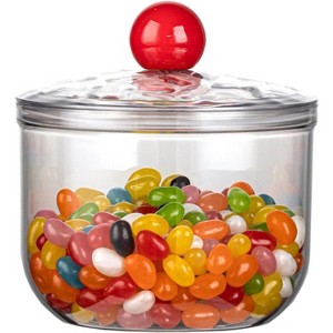 30oz Clear Candy Jar with Lid for Office Desk, Plastic Cookie Storage Jar for Kitchen Counter - 1 of 4