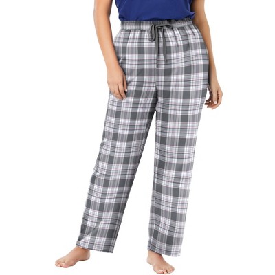 Dreams & Co. Women's Plus Size Cotton Flannel Pants, 38/40 - Slate ...