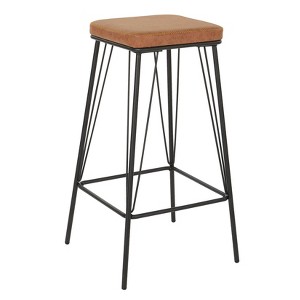 30" Mayson Barstool Sand: Upholstered, Metal Frame, Square Seat - OSP Home Furnishings - 1 of 4