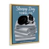 Stupell Industries Vintage Sleepy Dog Towel Co Floating Frame Canvas Art, Gold, 17" x 21" - 2 of 4