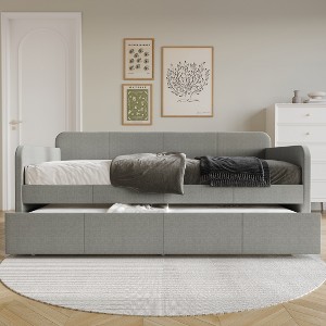 ChaletPosh Twin Size Daybed in Linen with Trundle - 1 of 4
