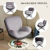 Lyngins Ergonomic Swivel Desk Chair – Chenille & Faux Leather, 360-Degree Rotation, Black Metal Frame, Home Office Desk Chair, Vanity Chair - 3 of 4