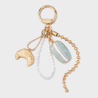 Beaded and Crossiant Bag Charm - A New Day™ - Gold