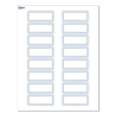 Avery Labels, 1" x 2-5/8", Matte White, Blue Border w/ Gold Dots, 160ct