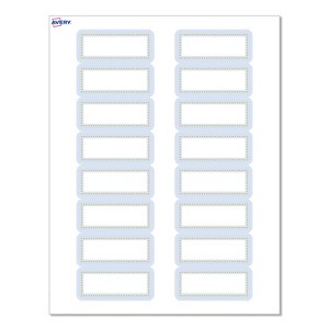 Avery Labels, 1" x 2-5/8", Matte White, Blue Border w/ Gold Dots, 160ct - 1 of 4