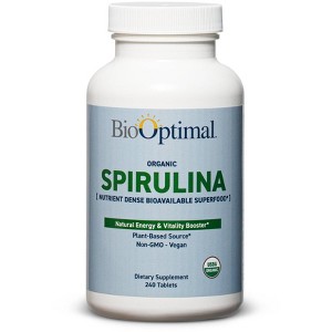BioOptimal Organic Spirulina Tablets 1 Pack - Organic - No Filler & Non-GMO, Rich in Vegan Protein, Vitamins & Prebiotics - 240 Count. - 1 of 4