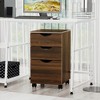 HOMCOM 3 Drawer Storage Cabinet with Castors for Home Office - 3 of 4
