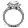 Slickblue Women’s Silver Engagement Ring with Pear-Shaped Clear Synthetic Crystal, Halo Accent, Split Band, Sizes 5-10 - 3 of 4